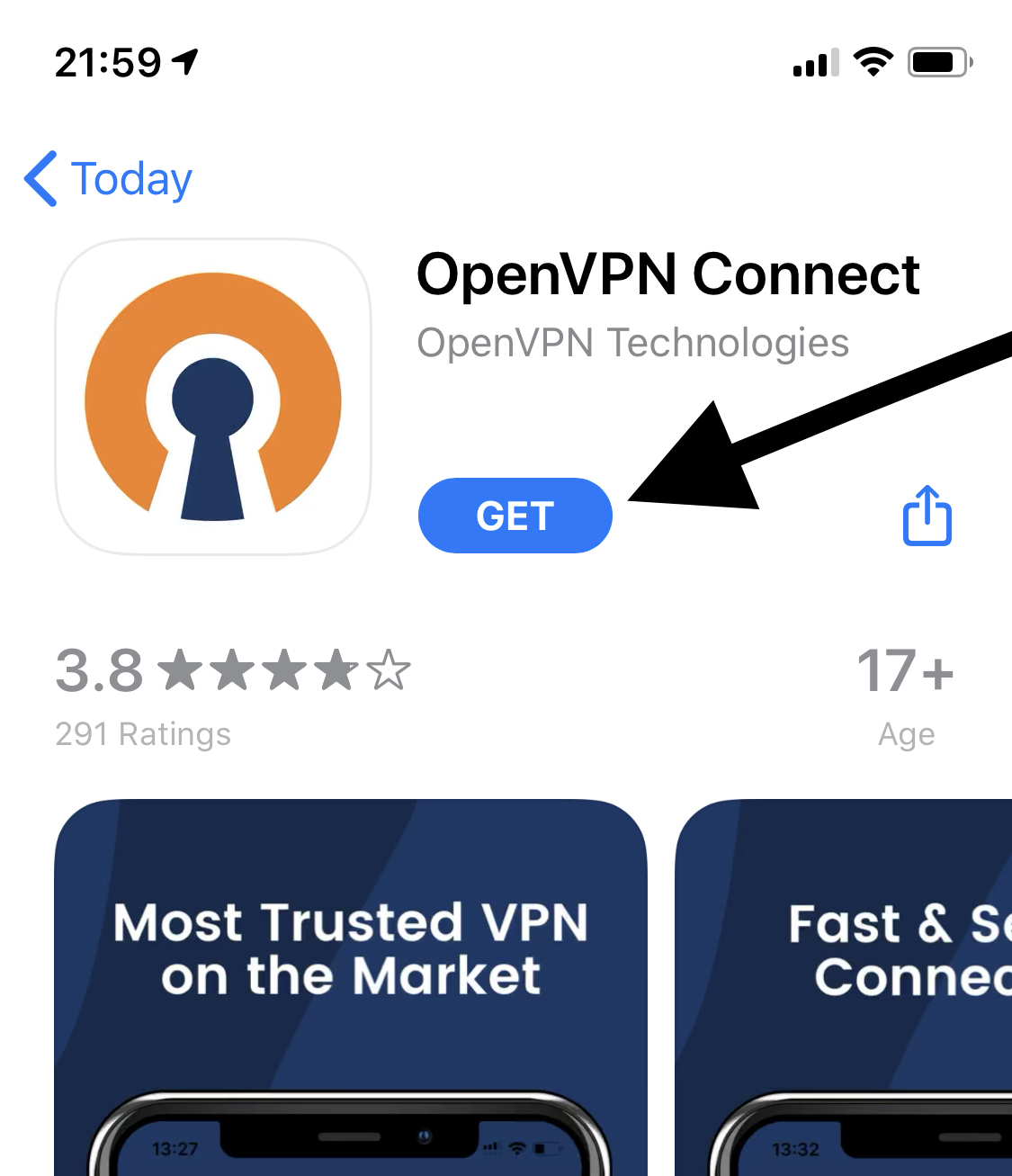 iOS OpenVPN Step 1