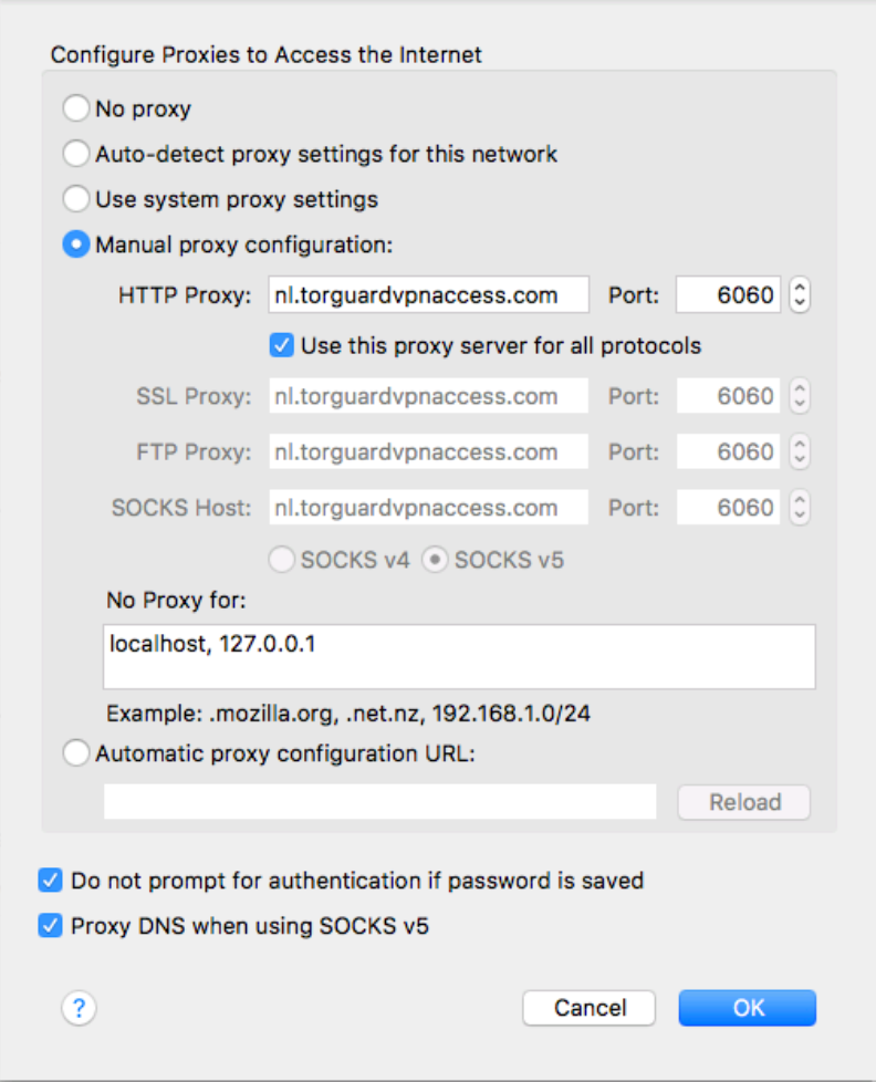 Proxy settings for mac terminal