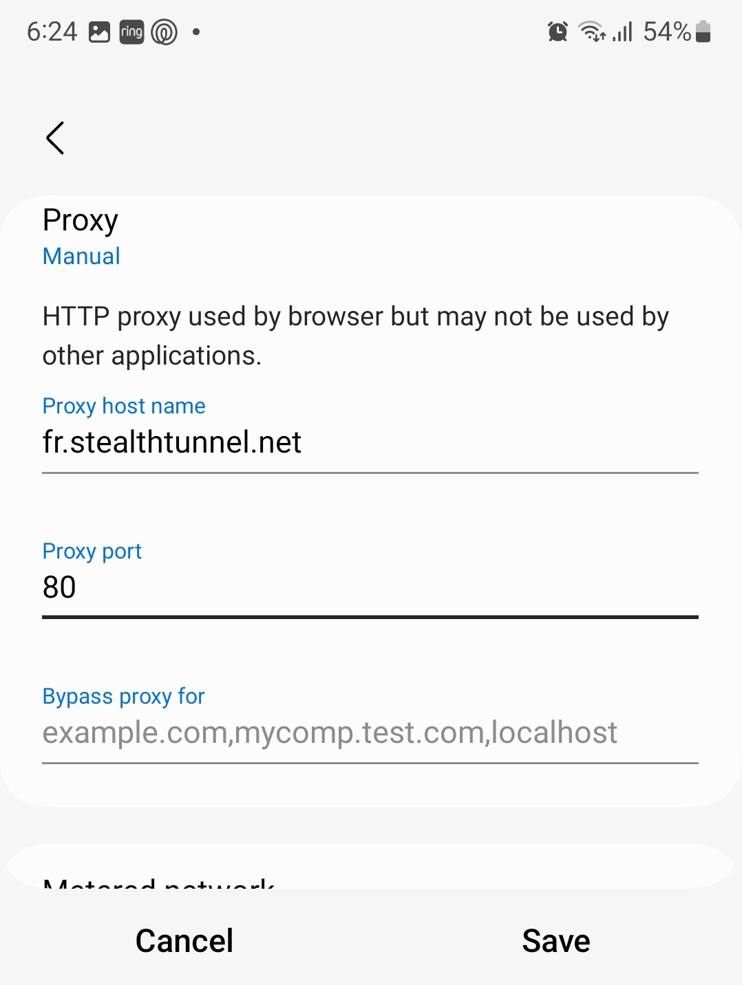 Android HTTP proxy